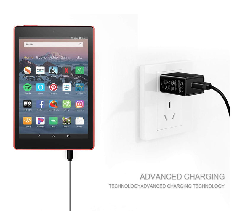  [AUSTRALIA] - Kindle Fire 15W Fast Charger,10Ft Extra Long Micro USB Cord Replacement for Fire HD 7 8 10(1st-8th Generation 2010-2018) Kindle Fire HD HDX 7''8.9''9.7'' Kindle E-Reader Oasis Paperwhite 10FT