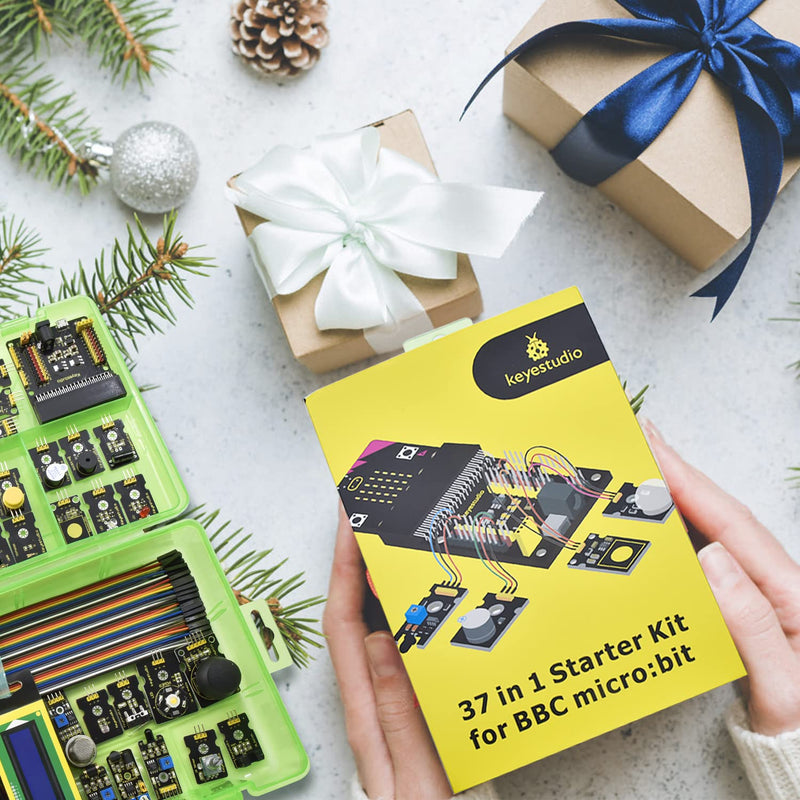  [AUSTRALIA] - KEYESTUDIO 37 Sensors in 1 Box Starter Kit for BBC Micro bit with Tutorial (Without Microbit Board), Compatible with V1.5, V2 Microbit Sensor Kit Accessories Programming Gift for Kids Adults without microbit V1.5