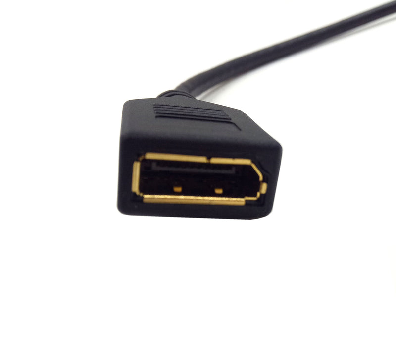  [AUSTRALIA] - DP to DP Cable, Haokiang 30CM/12inch High Definition Gold Plated 90 Degree Left Displayport (DP to DP) Male to Female Audio and Video Extension Adapter Cable (Down M/F) Down M/F