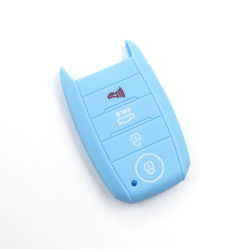  [AUSTRALIA] - LIGHTKOREA 4 Button Silicone Smart Key Case Cover 1Pcs For Kia Soul Carnival Sedona Niro Sorento Sportage Rio Forte Optima Cerato Koup (Light Blue) Light Blue