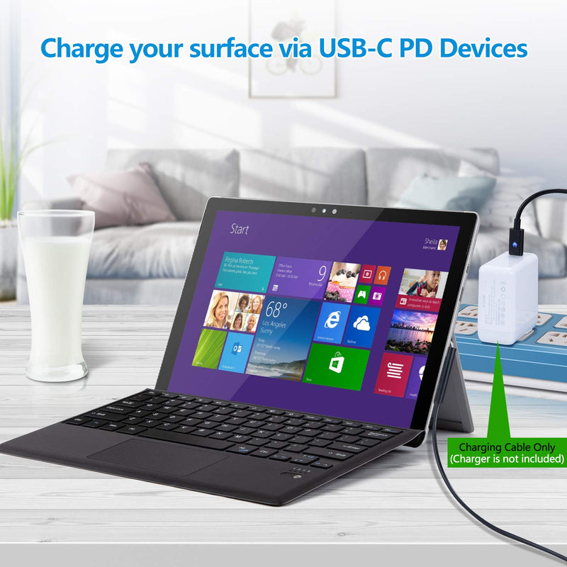  [AUSTRALIA] - Surface Connect to USB C Charging Cable Compatible with Surface Pro 3/4/5/6/7, Surface Laptop 3/2/1,Surface Go, Surface Book1/2/3(1.8M 6ft)