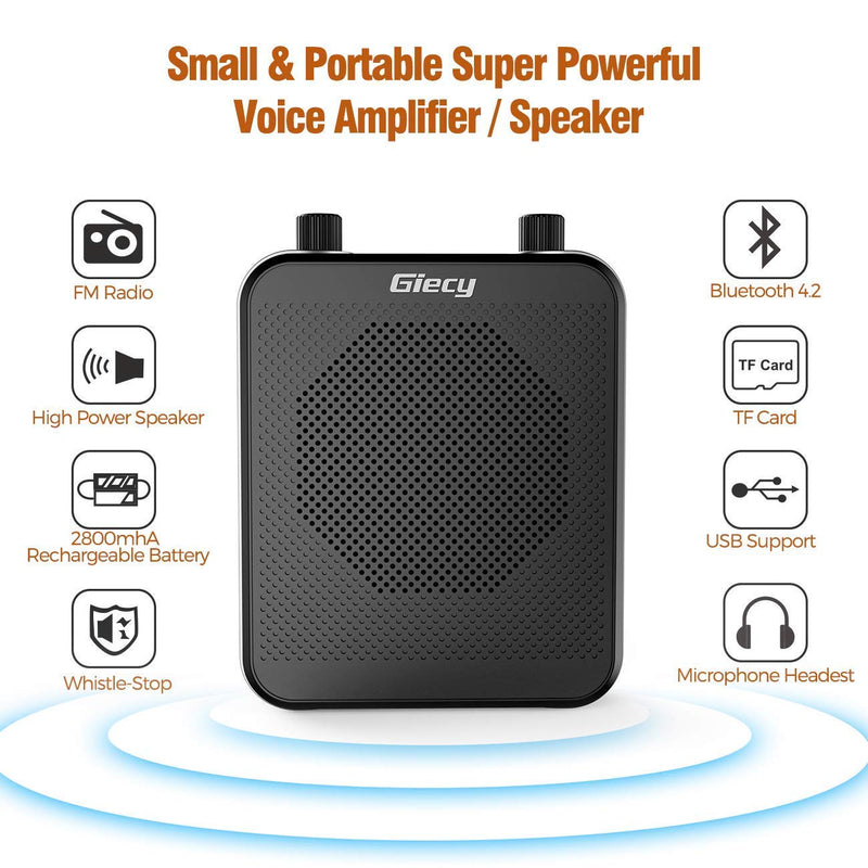 Giecy Portable 30W Voice Amplifiers 2800mAh Large Capacity Rechargeable Battery Bluetooth PA Sytem for Classroom, Meetings and Outdoors voice amplifier 1 - LeoForward Australia