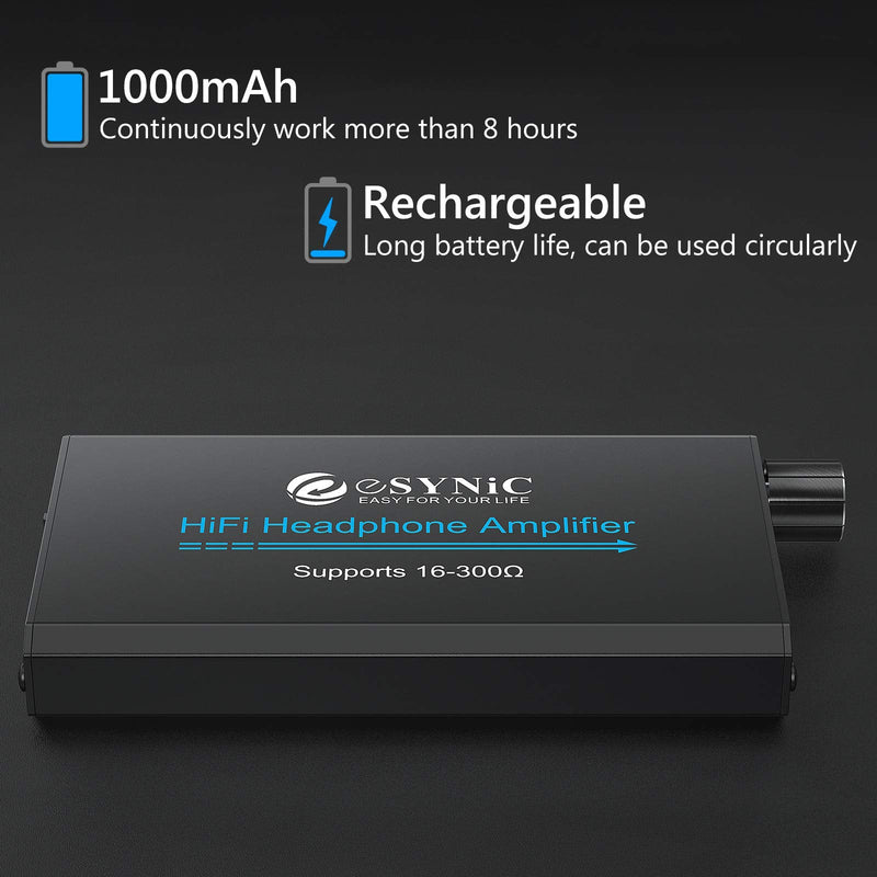  [AUSTRALIA] - eSynic Professional Headphone Amplifier Portable Headphone Volume Amplifier Rechargeble Headphone Amps Digital HiFi Amp With 3.5mm Jack & a Two-stage Gain Switch for MP3 MP4 Phones and Computers etc Style-A