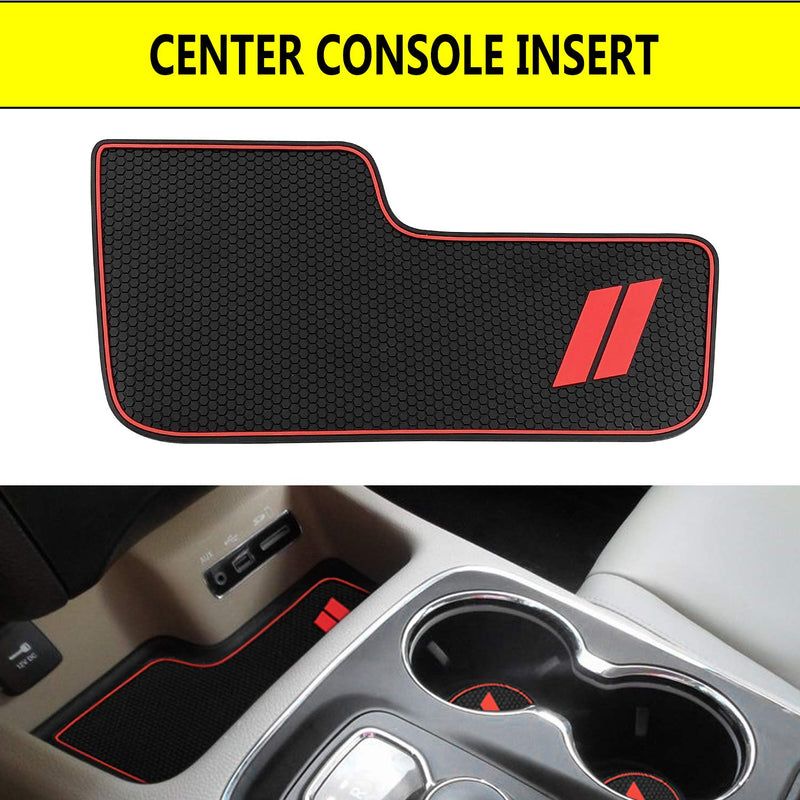  [AUSTRALIA] - Mekar Anti-dust Custom Fit for 2014-2020 Dodge Durango Cup Holder Insert & Center Console Shifter Liner Trim Mats | 5pc Custom Fit Non Slip Storage Bin Mat Set Interior Accessories