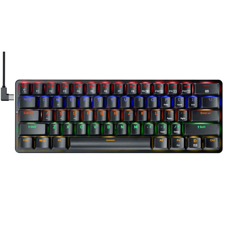  [AUSTRALIA] - Gaming Keyboard, Redragon 60% Mechanical Gaming Keyboard with Low Profile Blue Switches, RGB Backlit, Wired Mechanical Keyboard Hot Swappable Mini Portable for Windows PC Mac, Type-C Cable, K615