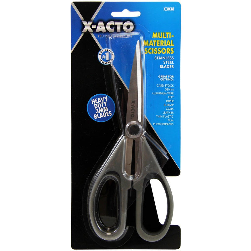  [AUSTRALIA] - X-Acto Multi-Material Scissors with Heavy Duty 3MM Stainless Steel Blades (X3038) , Black