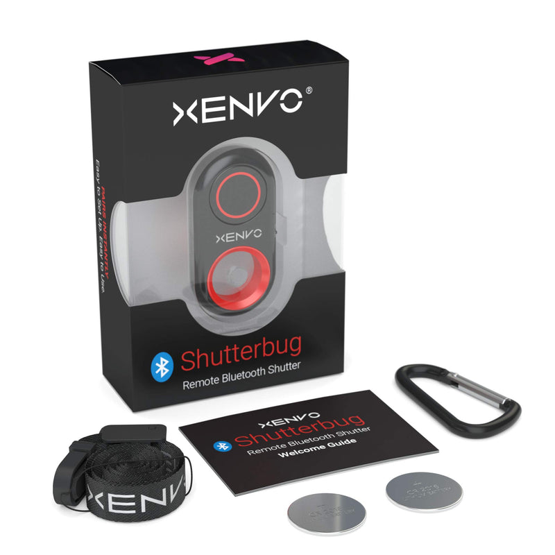  [AUSTRALIA] - Xenvo Shutterbug - Camera Shutter Remote Control - Bluetooth Wireless Selfie Button Clicker - Compatible with iPhone, iPad, Android, Samsung, and Google Pixel Cell Phones, Smartphones and Tablets Red
