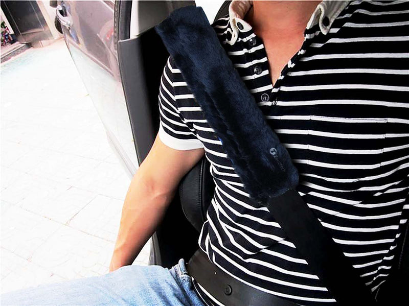  [AUSTRALIA] - Zone Tech Car Seat Belt Comfortable Soft Shoulder Pad - 4-Pack Classic Black Premium Quality Seat Belt Comfortable Soft Shoulder Pad