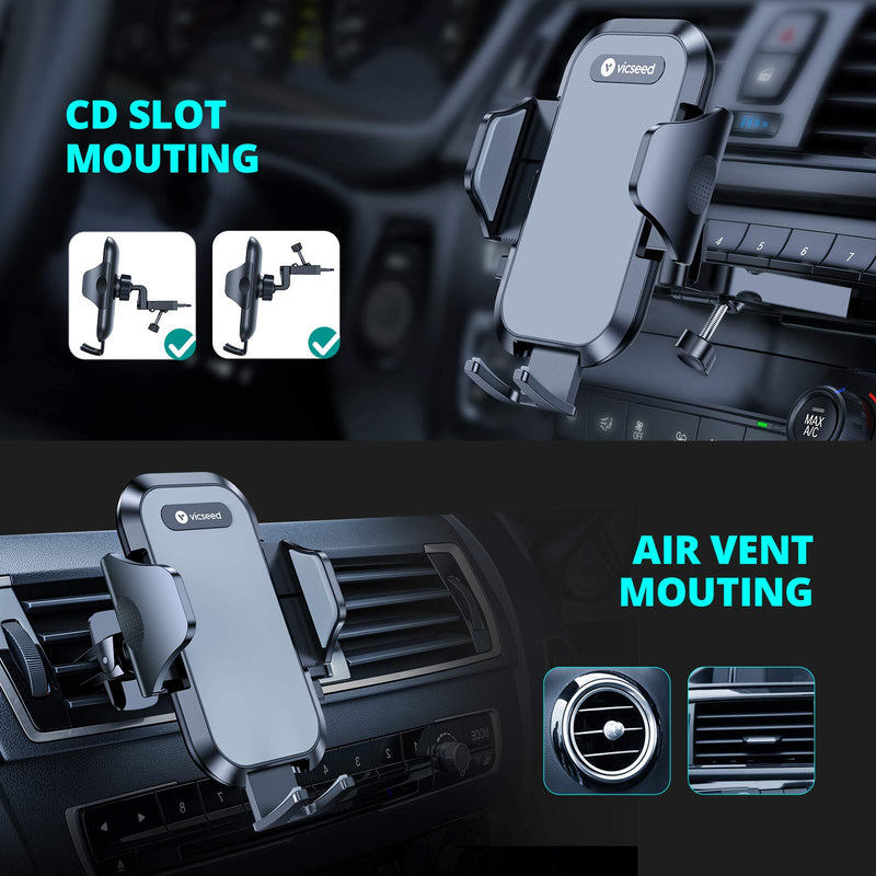 Ultra Stable Car Phone Mount, VICSEED NEWEST CD Slot & Air Vent Universal Cell Phone Holder for Car, Fit for iPhone 12 11 Pro Max SE Xs Xr X 9 8 7 Plus, Galaxy Note 10 S20 S20+ S10+ S10 Google LG Etc. - LeoForward Australia