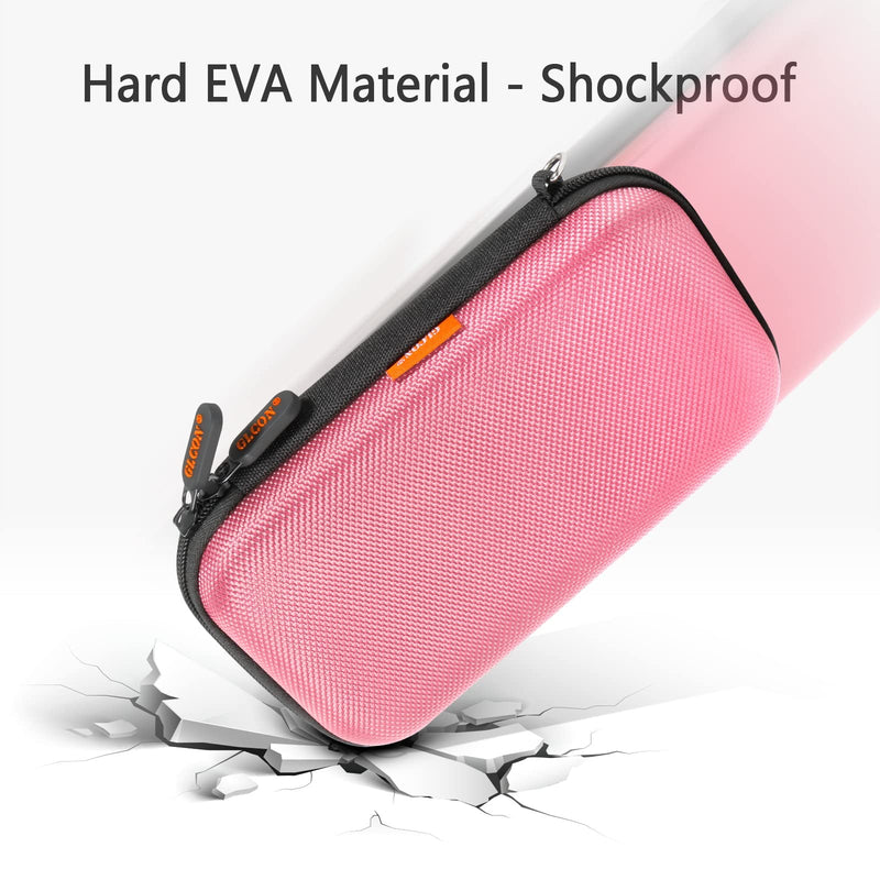  [AUSTRALIA] - GLCON Electronic Organizer Travel Case - Shockproof Carrying Case Hard Protective Tech Pouch for Power Bank, Earbuds, Hard Drive, Smartphone, Cable, Charger, Adapter - Small Zipper Storage Bag - Pink 1 Pack