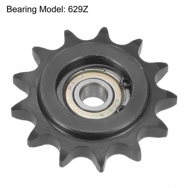  [AUSTRALIA] - uxcell #40 Chain Idler Sprocket, 9mm Bore 1/2" Pitch 13 Tooth Tensioner, Black Oxide Finish C45 Carbon Steel with Insert Single Bearing for ISO 08B Chains