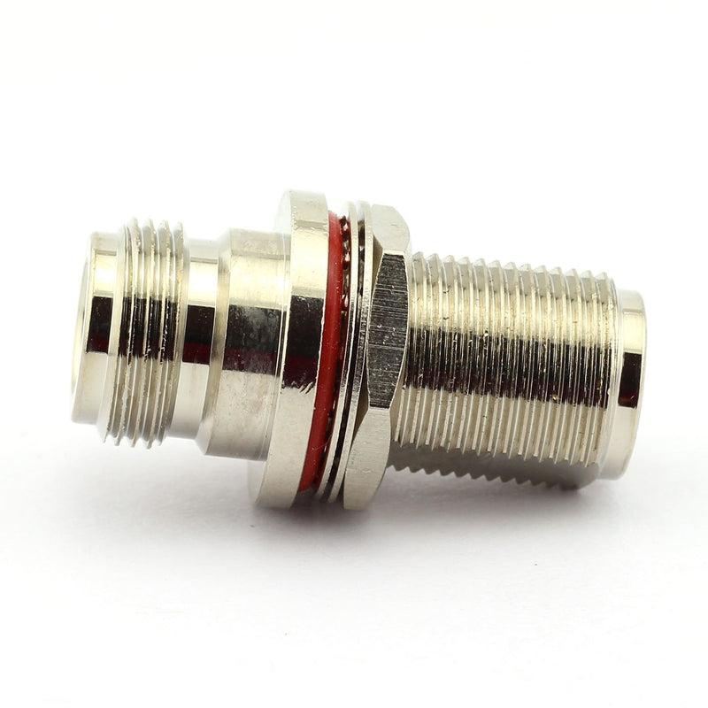  [AUSTRALIA] - DGZZI 2-Pack RF Coaxial Adapter with Threaded Gasket N Coax Jack Connector N Female to N Female