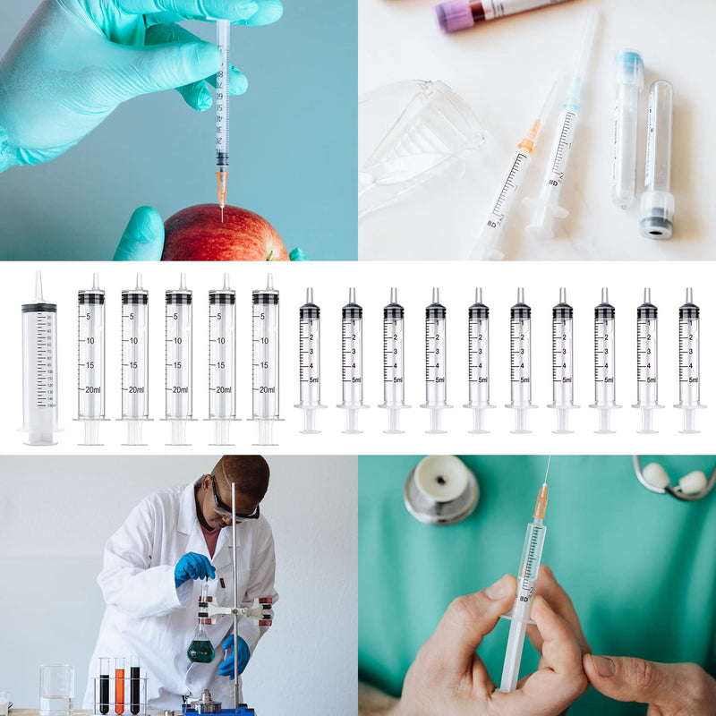  [AUSTRALIA] - Syringes 150ml syringe 1ml 5ml 20ml syringe without needle set of 26 pieces with rubber hose and converter for scientific laboratory experiments, industrial use, pet feeding 150ml + 20ml + 5ml + 1ml