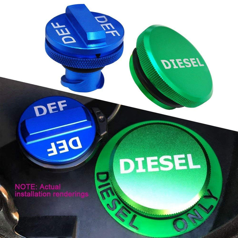  [AUSTRALIA] - Diesel Fuel Cap for Dodge, Magnetic Ram Diesel Billet Aluminum Fuel Cap and DEF Cap Combo for 2013-2018 Dodge Ram Truck 1500 2500 3500 with New Easy Grip Design … DEF DIESEL