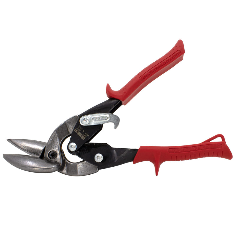  [AUSTRALIA] - MIDWEST Tool and Cutlery Aviation Snip - Left Cut Offset Tin Cutting Shears with Forged Blade & KUSH'N-POWER Comfort Grips - MWT-6510L