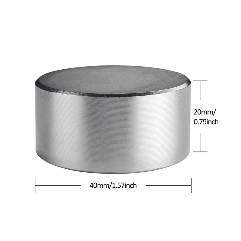  [AUSTRALIA] - Realth Magnets Disc Diameter 1.57" x 0.8" Big Neodymium Strong Permanent Rare Earth Magnetic Blocks for Fridge Office Science Project Building and Craft 2 Pack(MC422B)