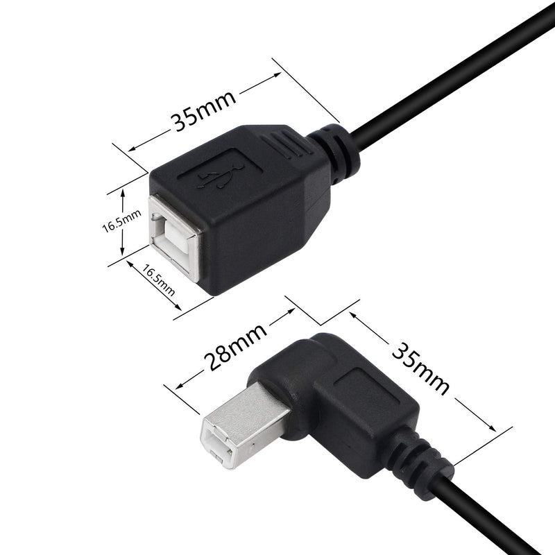 USB 2.0 Type-B Printer Cable,SinLoon(2-Pack) USB 2.0 B Female to Left Angle+Right Angle B Male Printer Short Extension Cable,for Printer, Scanner, Mobile HDD and More (L-R) - LeoForward Australia
