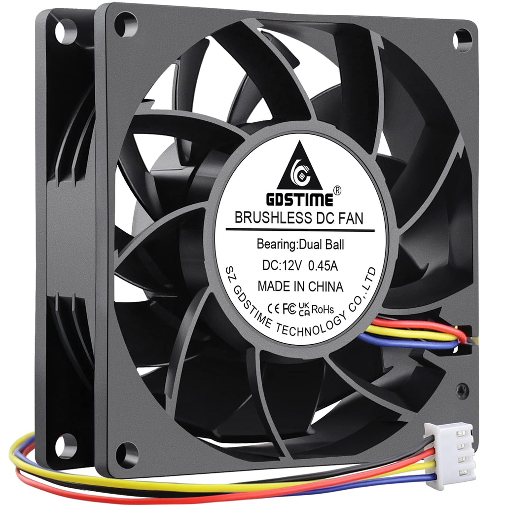  [AUSTRALIA] - GDSTIME 80mm PWM Fan, High Speed 12V 4PIN 80mm x 25mm CPU Cooler Fan Cooling