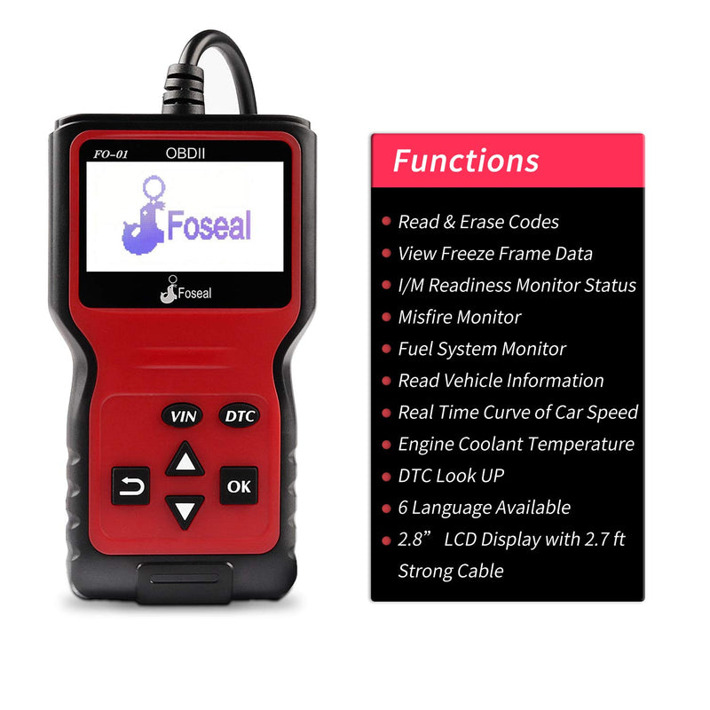 Foseal OBD2 Code Reader, OBD 2 Scanner Professional Enhanced Universal Car Automotive Check Engine Light Error Analyzer Auto CAN Vehicle Diagnostic Scan Tool for OBDII Protocol Cars Since 1996 - LeoForward Australia