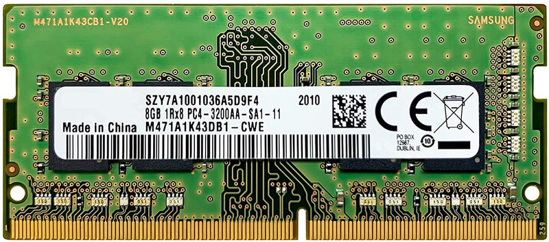  [AUSTRALIA] - Samsung 8GB DDR4 3200MHz SODIMM PC4-25600 CL22 1Rx8 1.2V 260-Pin SO-DIMM Laptop Notebook RAM Memory Module M471A1K43DB1-CWE