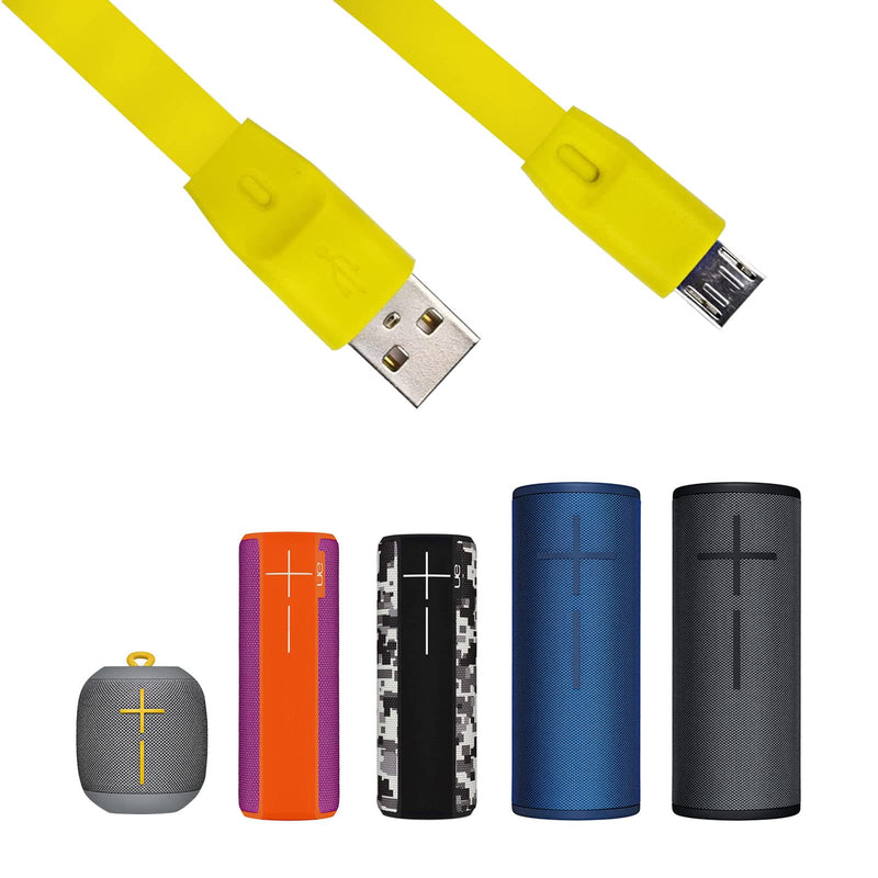  [AUSTRALIA] - Asobilor UE Boom Speaker Charging Cable, Fast Charger Cord Compatible with Logitech UE Boom Boom 3 Boom 2 Megaboom Miniboom Mobileboombox Roll 2 Speaker (Yellow) Yellow