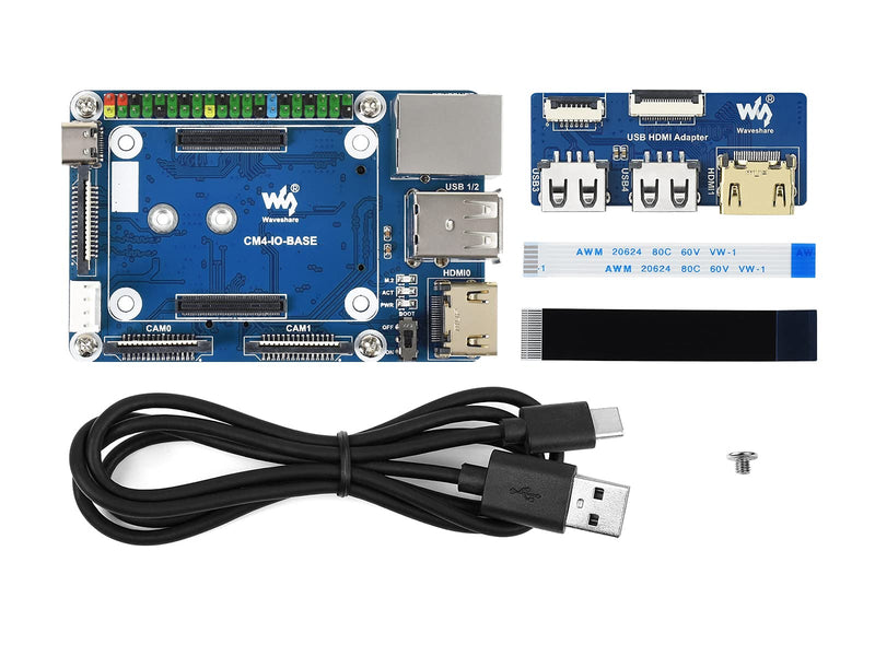  [AUSTRALIA] - BFab for All Version Raspberry Pi Compute Module 4,CM4-IO-BASE-Acce B with CM4-IO-BASE-B Board and USB HDMI Adapter, Mini Base Board (B) with Raspberry Pi 40PIN GPIO Header Onboard Multiple Connector