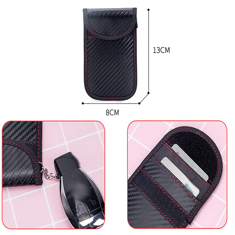  [AUSTRALIA] - Bag for Key Fob, Car Signal Blocking Key Fob Protector, Double-Layers of Shielding Carbon Fiber Material Anti-Theft Pouch