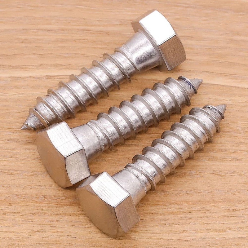  [AUSTRALIA] - 1/4" x 1-1/4" Hex Head Lag Screws Bolts, 304 Stainless Steel 18-8, Full Thread, Hexagon Head Wood Screws 25 PCS 1/4 x 1-1/4" (25 PCS)