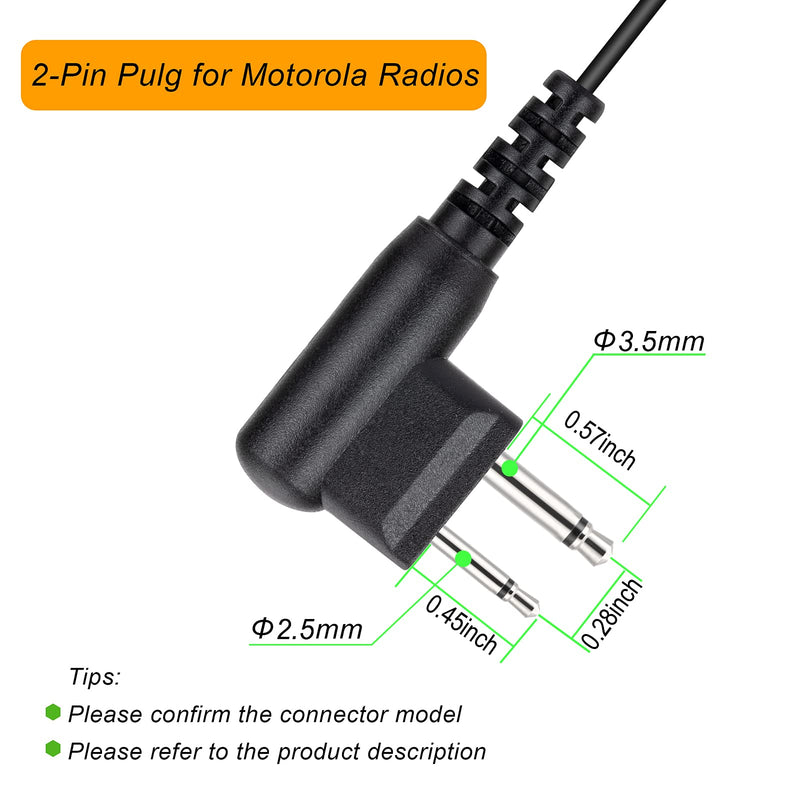  [AUSTRALIA] - Walkie Talkie Earpiece with Mic 2 Pin 2.5mm&3.5mm G-Shape Headset for Motorola Two Way Radio (2 Pack)