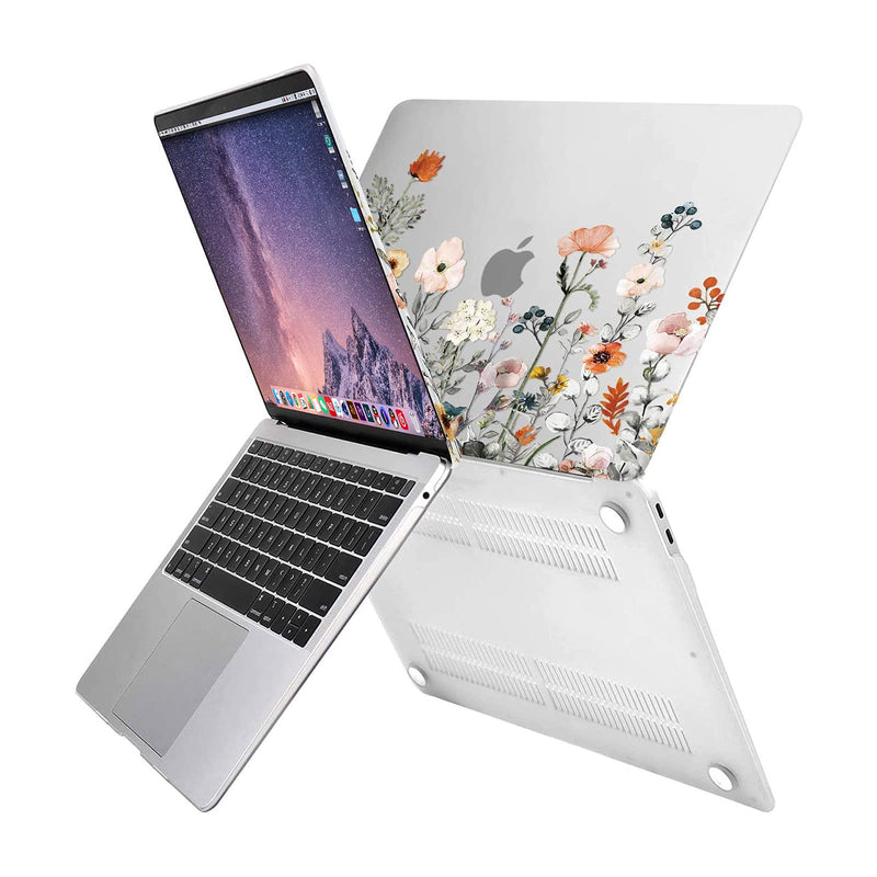  [AUSTRALIA] - MOSISO Compatible with MacBook Air 13 inch Case 2020 2019 2018 Release A2337 M1 A2179 A1932 Retina Display Touch ID, Plastic Garden Flowers Hard Shell Case&Keyboard Cover&Screen Protector, Transparent