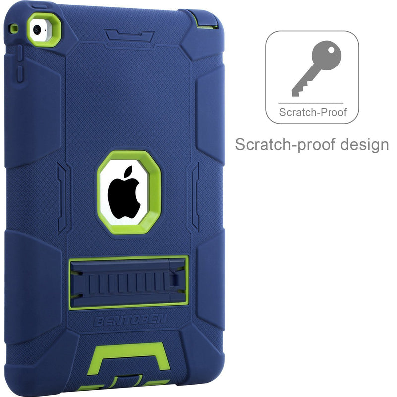  [AUSTRALIA] - iPad Air 2 Case, BENTOBEN [Hybrid Shockproof Case] with Kickstand Rugged Triple-Layer Shock Resistant Drop Proof Case Cover for iPad Air 2 with Retina Display / iPad 6, Navy Blue/Green M753-Navy Blue/Green