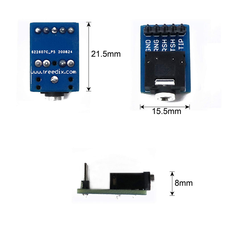  [AUSTRALIA] - Treedix 6pcs 3.5mm Female Audio Jack Breakout Board Plastic PCB Mount 5-Pin Stereo Socket Audio Connector