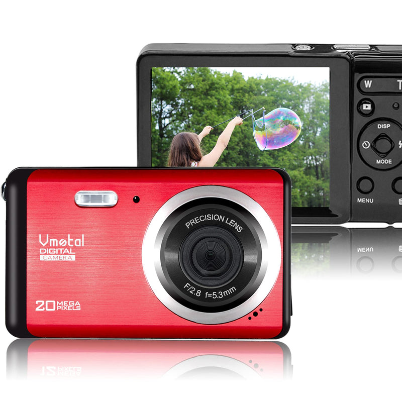  [AUSTRALIA] - Digital Camera 1080P FHD Mini Video Camera 20MP 2.8 inch LCD HD Rechargeable Vlogging Camera Students Compact Camera Kids Childrens Teens Beginners Point and Shoot Cameras-Holiday Birthday Gift Red