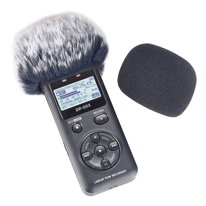  [AUSTRALIA] - YOUSHARES DR05X Windscreen Muff and Foam Compatible with Tascam DR-05X DR-05 Mic Recorders, DR05X Indoor Outdoor Microphone Wind Screen (2 PACK) Windscreen Kit for DR-05