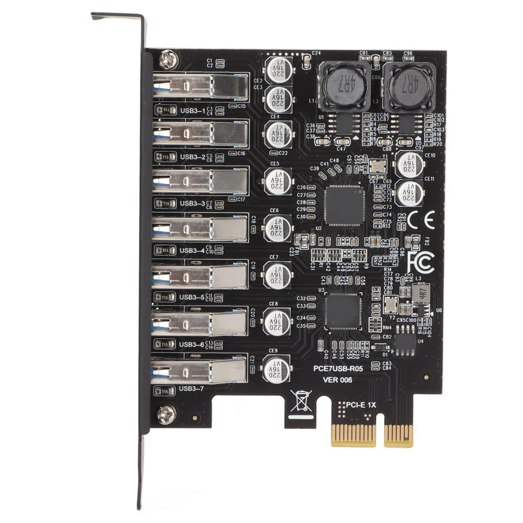  [AUSTRALIA] - 7 Port PCIE Expansion Card, 1.5A 7 Ports USB 3.2 GEN1 5Gbps High Speed Transmission Stable Power USB 3.2 GEN1 Front Expansion Card, 7 External USB3.2 Ports