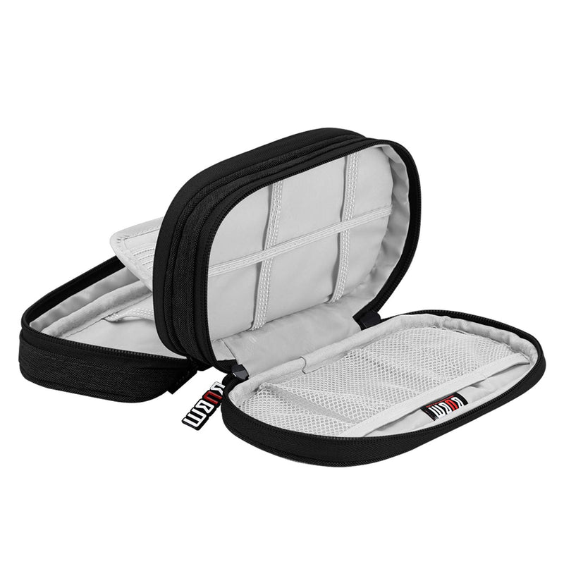  [AUSTRALIA] - BUBM Double Compartment Storage Case Compatible with PS Vita and PSP, Protective Carrying Bag, Portable Travel Organizer Case Compatible with PSV and Other Accessories, Black