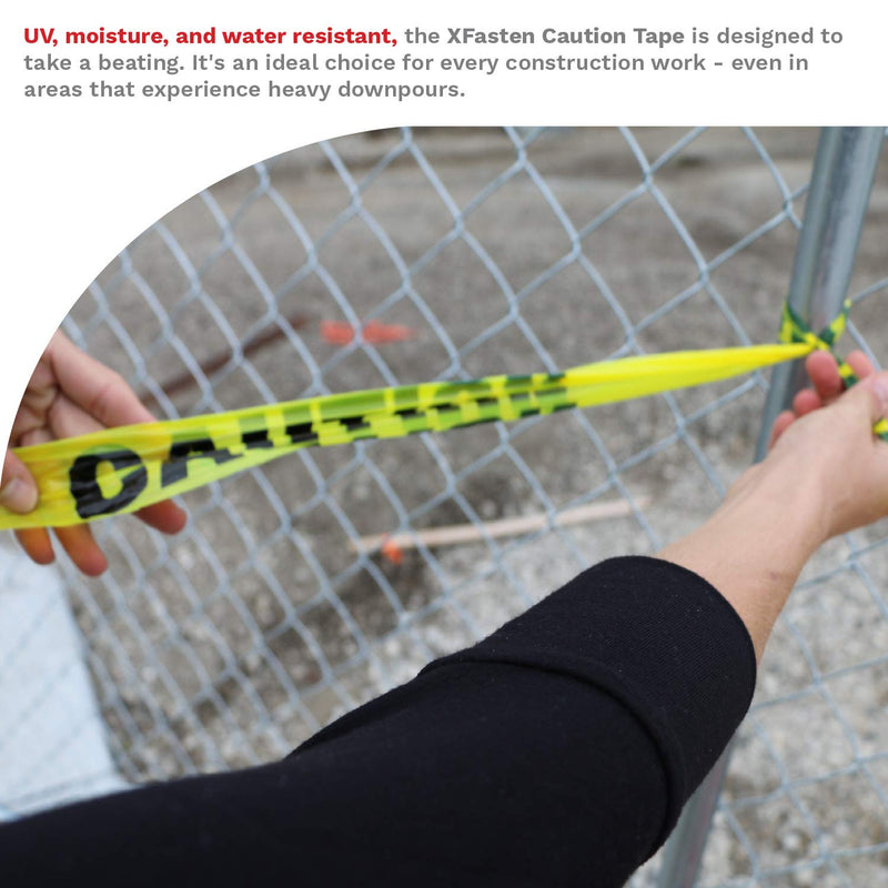  [AUSTRALIA] - XFasten Caution Tape Roll, Non Adhesive, 3-Inch x 1000-Foot Yellow Black Barricade Safety Tape- High Visibility for Workplace Safety