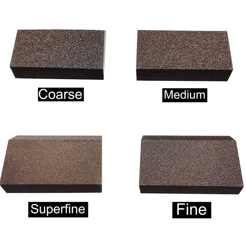  [AUSTRALIA] - M-jump 8 Pack Single Sanding Sponge, Coarse/Medium 4 Different Specifications Sanding Blocks Assortment,Washable and Reusable