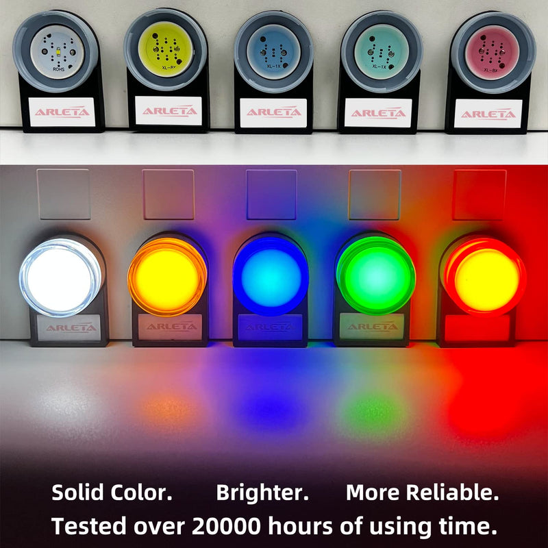  [AUSTRALIA] - ARLETA 10pcs Energy Saving LED Indicator Light Voltage 12V/24V/110V/120V Current 20mA Mounting Hole Size 22mm(7/8 Inch) Green Yellow Red Blue White 120V