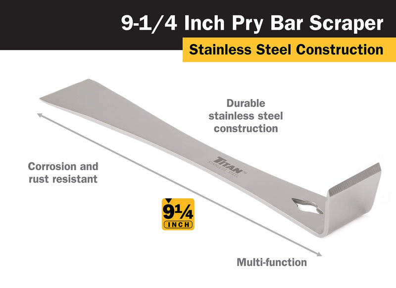 Titan 11509 9-1/4-Inch Stainless Steel Pry Bar Scraper 9-1/4" - LeoForward Australia