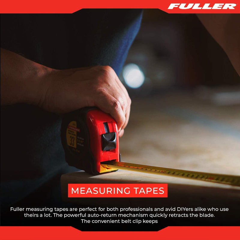  [AUSTRALIA] - Fuller Tool 750-5025 25 Feet Heavy Duty XL Tape Measure, Retractable Measuring Metric Tape