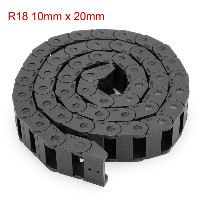  [AUSTRALIA] - uxcell R18 10mm x 20mm Black Plastic Cable Wire Carrier Drag Chain 1M Length for CNC