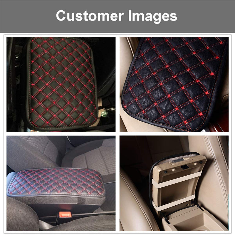 [AUSTRALIA] - LKXHarleya Car Center Console Cover, Universal Car Armrest Cover, PU Leather Auto Arm Rest Cushion Pads, Center Console Armrest Protector, Fit for Most Vehicle, SUV, Truck Car Accessories 11.42"x7.48"/29x19cm Plain Amber