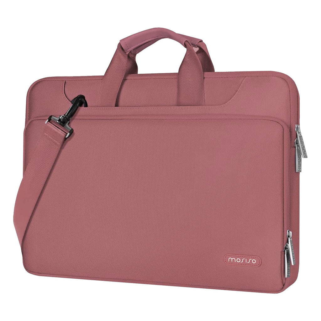  [AUSTRALIA] - MOSISO 360 Protective Laptop Shoulder Bag Compatible with MacBook Pro 16 inch 2021 2022 M1 A2485/2019-2020 A2141/Pro 15 A1398, 15-15.6 inch Notebook, Matching Color Sleeve with Belt, Dusty Rose 16-inch