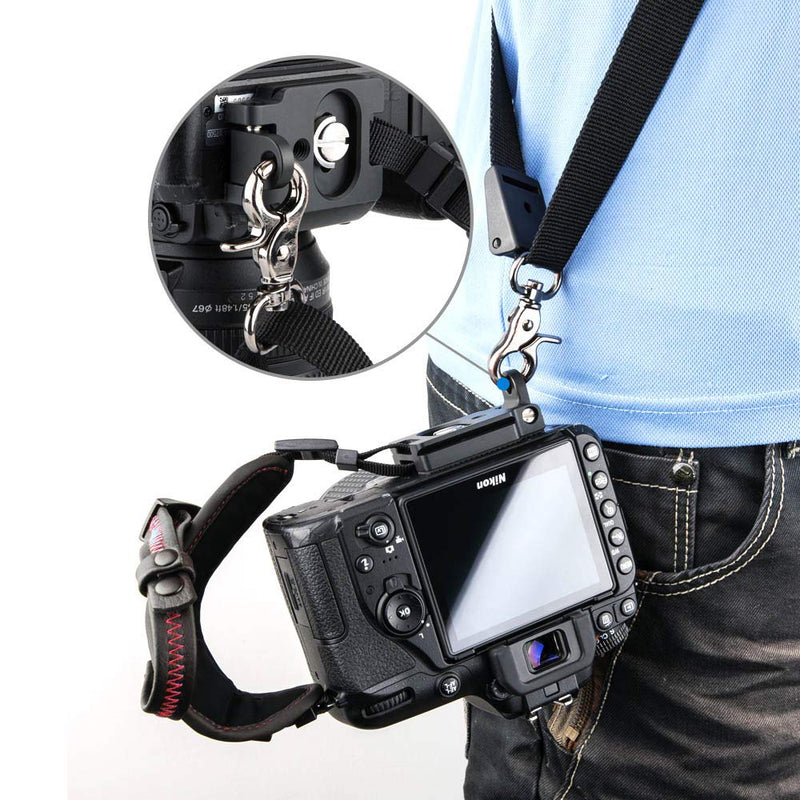  [AUSTRALIA] - Widen DSLR Camera Wrist Hand Strap Grip with Quick Release Tripod Plate for Canon EOS R3 R5C R5 C R6 R RP 90D 80D 77D 70D 4000D Rebel T7 T8i T7i T6i SL3 SL2 5D Mark IV III 5DM4 5Ds 5DsR 7D 6D Mark II Red Stitch