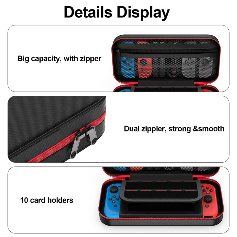  [AUSTRALIA] - ZYHKJYL Carrying Case for Nintendo Switch/Switch OLED，Soft Compact Carrying Case Pouch, for Nintendo Switch/OLED Console & Accessories, Lightweight Great for Travel (Black) Black