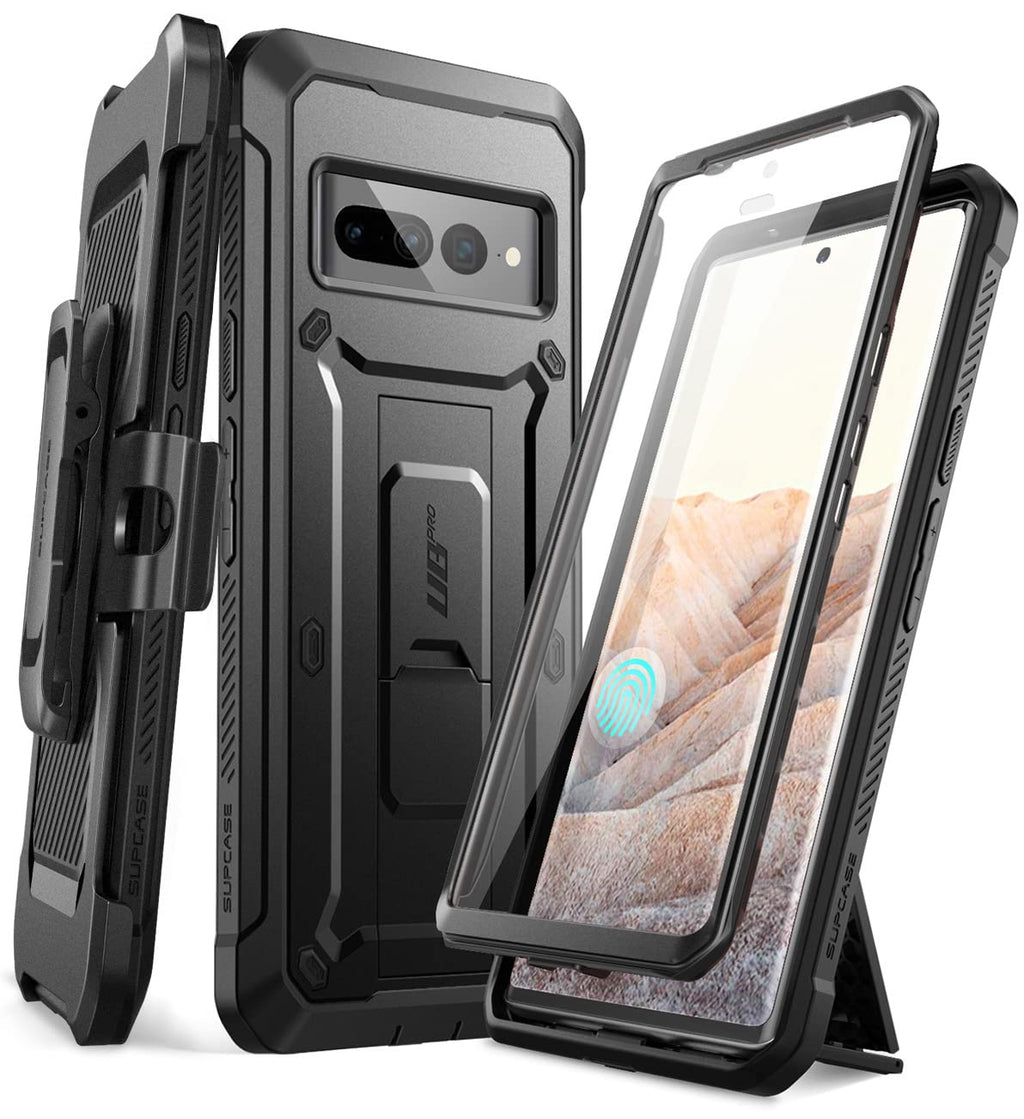 [AUSTRALIA] - SUPCASE Unicorn Beetle Pro Series Case for Google Pixel 7 Pro (2022 Release), Full-Body Rugged Belt-Clip & Kickstand Case with Built-in Screen Protector (Black) Black