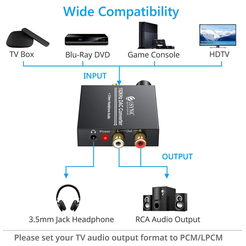  [AUSTRALIA] - eSynic 1080P HDMI Audio Extractor & 192kHz Volume Control DAC Converter Digital to Analog Converter