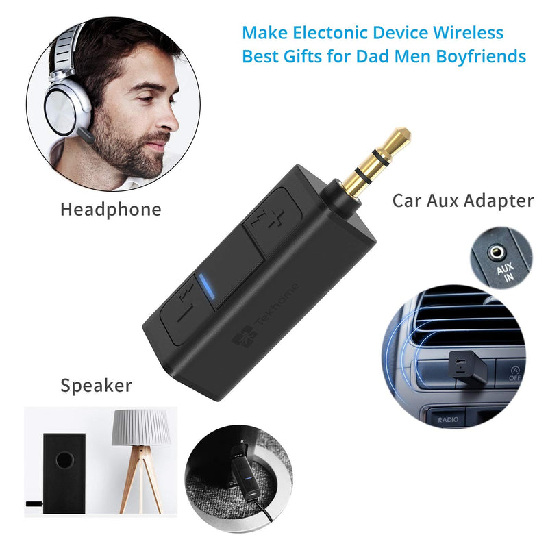 Bluetooth Receiver,TekHome Aux Bluetooth Adapter for Car, Mini Small Bluetooth Receiver for Home Stereo Speaker,Useful Gifts for Men Dad Boyfriend Husband. Black - LeoForward Australia