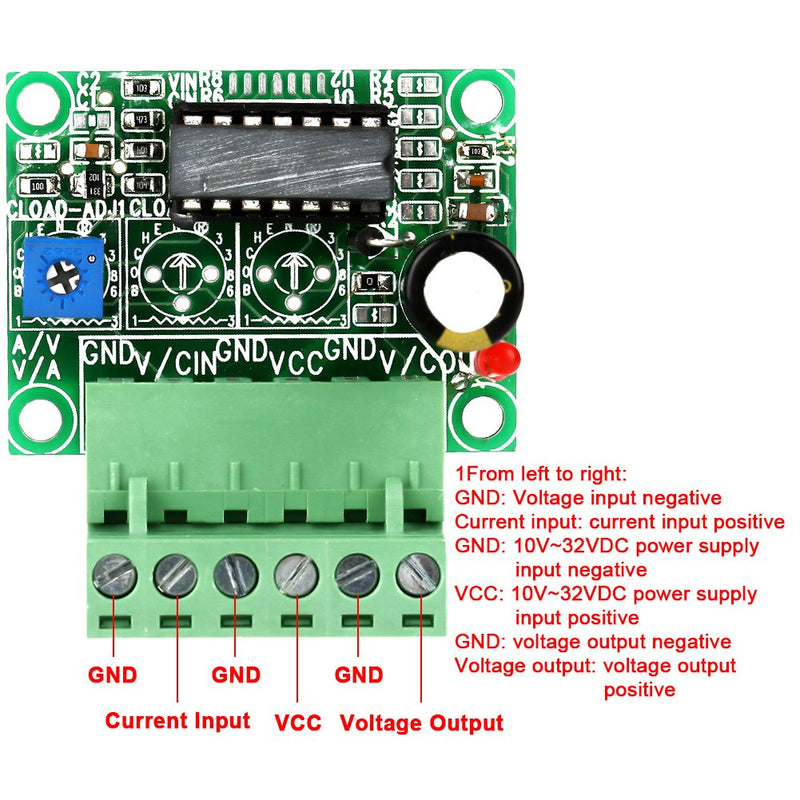  [AUSTRALIA] - 0-20mA to 0-5V current to voltage converter module I/V signal conversion module analog output card